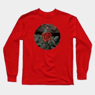 Red rose with drops Long Sleeve T-Shirt